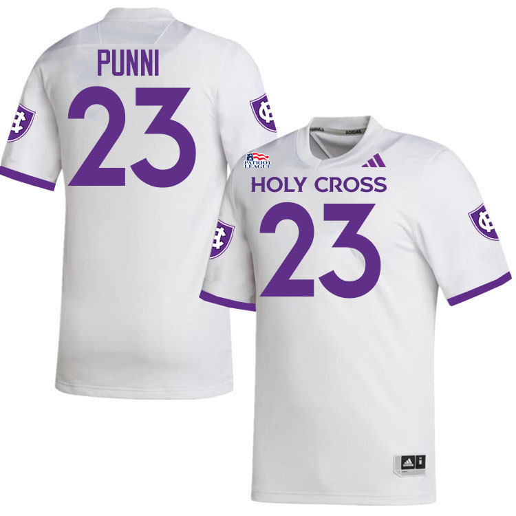 Holy Cross Crusaders #23 Nyeoti Punni College Football Jerseys,Uniforms-White